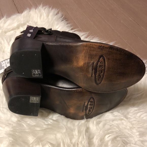 JB Dillion Brown Leather Zip Up Ankle Boots (New) - Picture 5 of 10